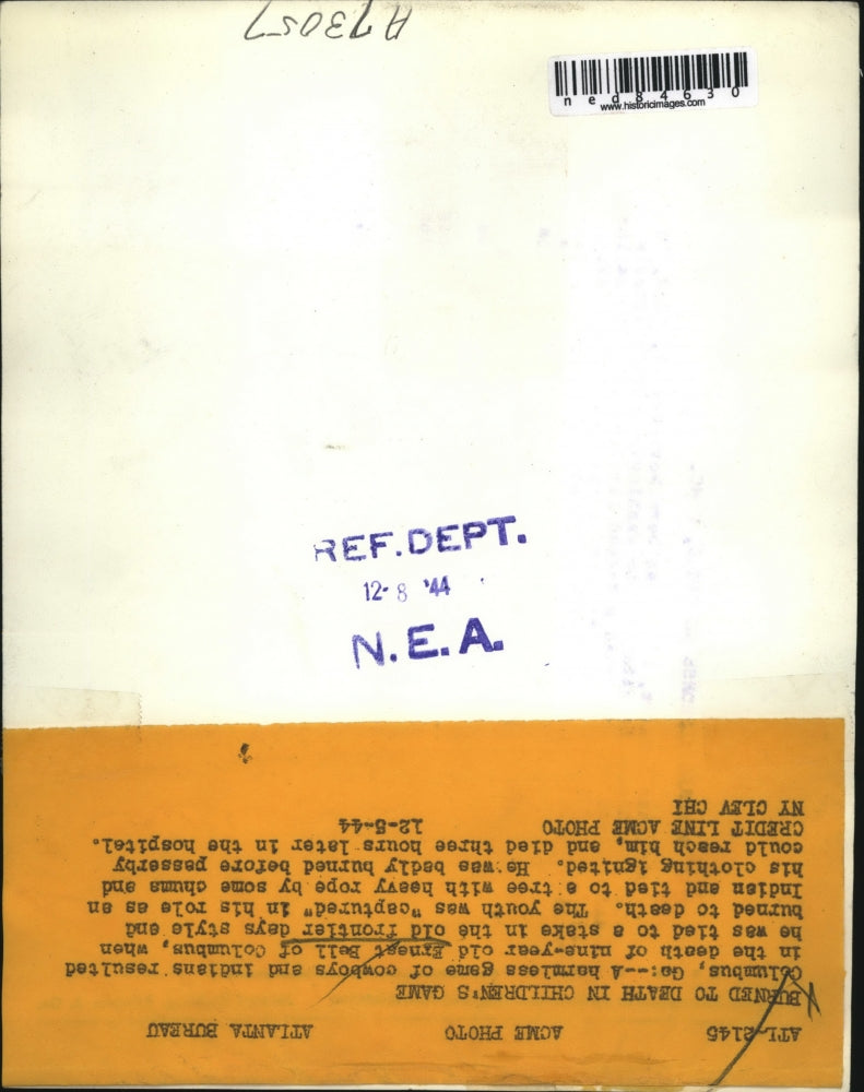 1944 Press Photo Columbus Ga a harmless game of cowboys and Indians resulted