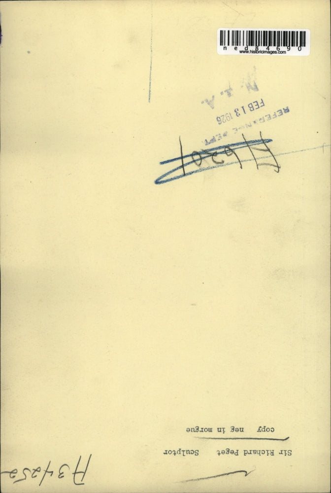 1926 Press Photo Sir Richard Peget Sculptor - ned84690