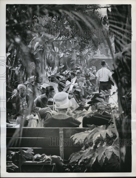 1962 Press Photo Sun Worshipers gathered in Los Angeles Pershing Sqaure- Historic Images