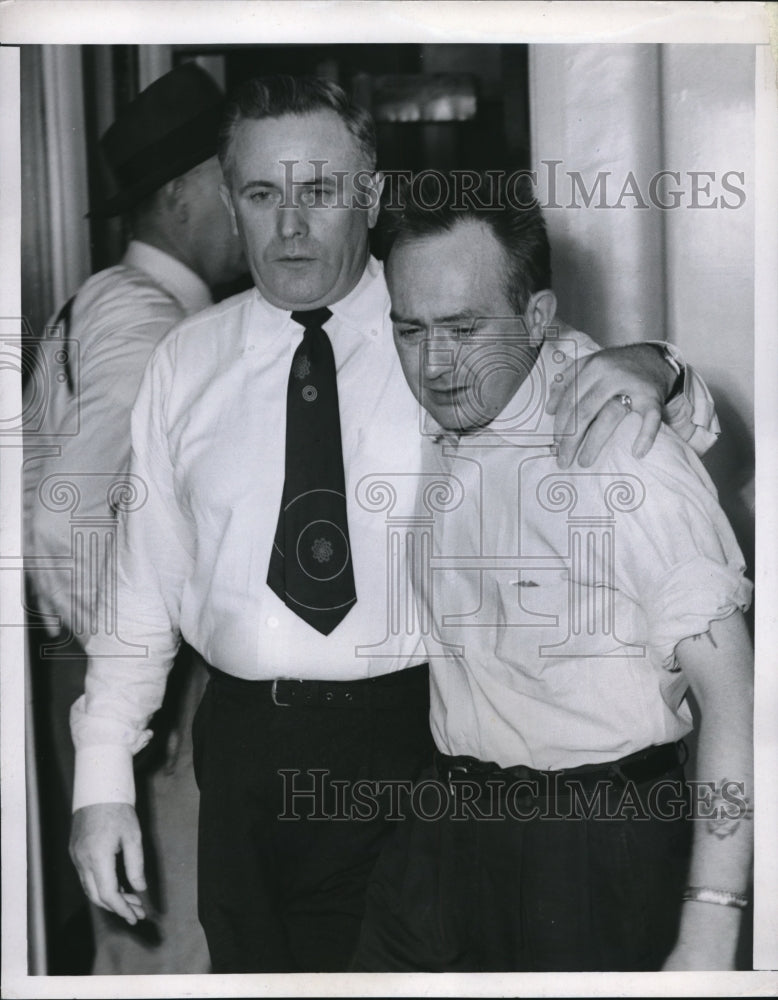1956 Press Photo Leo McMahon Found Dead in Chicago River James McMahon L Rausch