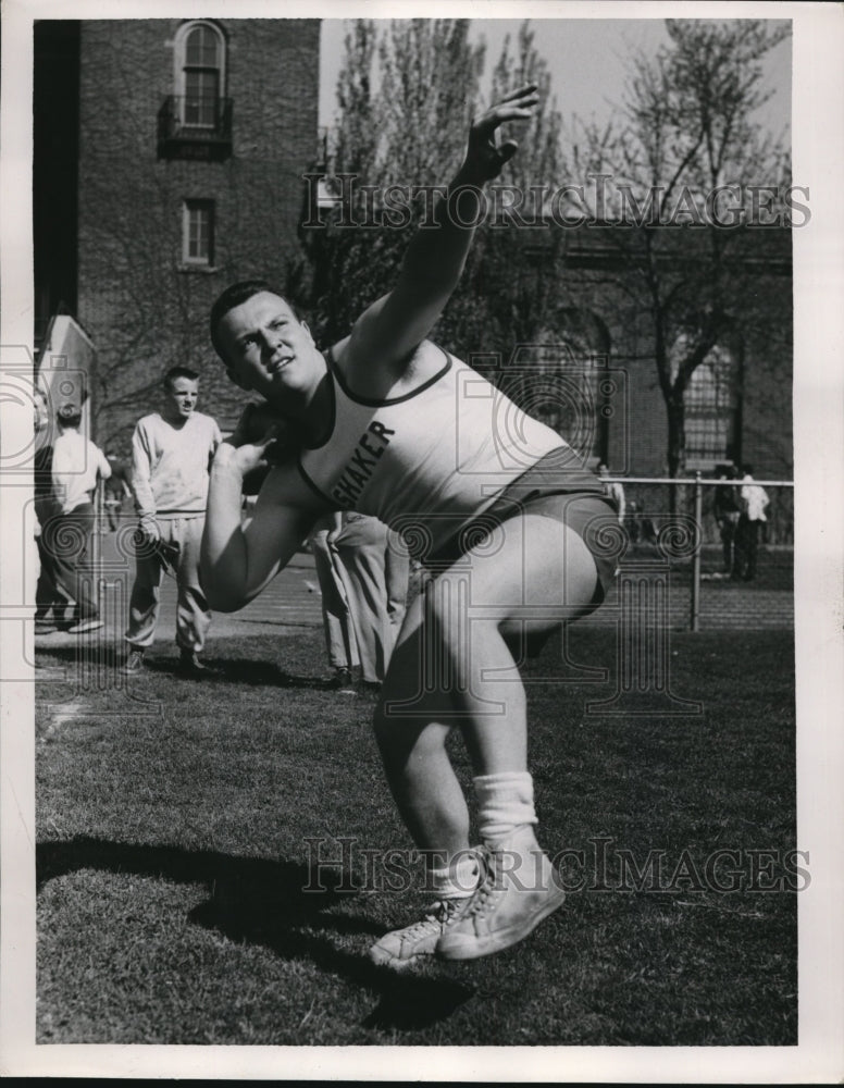 1952 Press Photo Shaker Heights Ohio Noel Slagel at the shot put- Historic Images