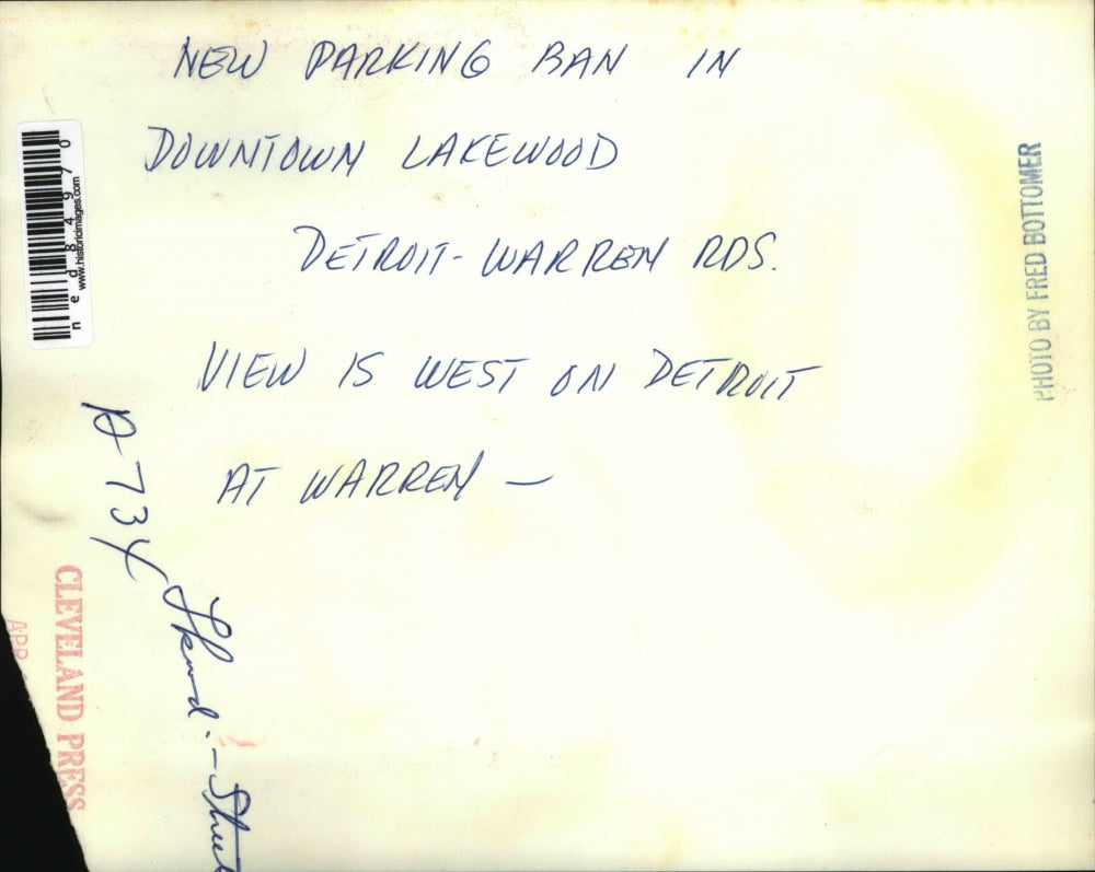 Press Photo Parking ban Downtown Lakeland, Detroit Michigan