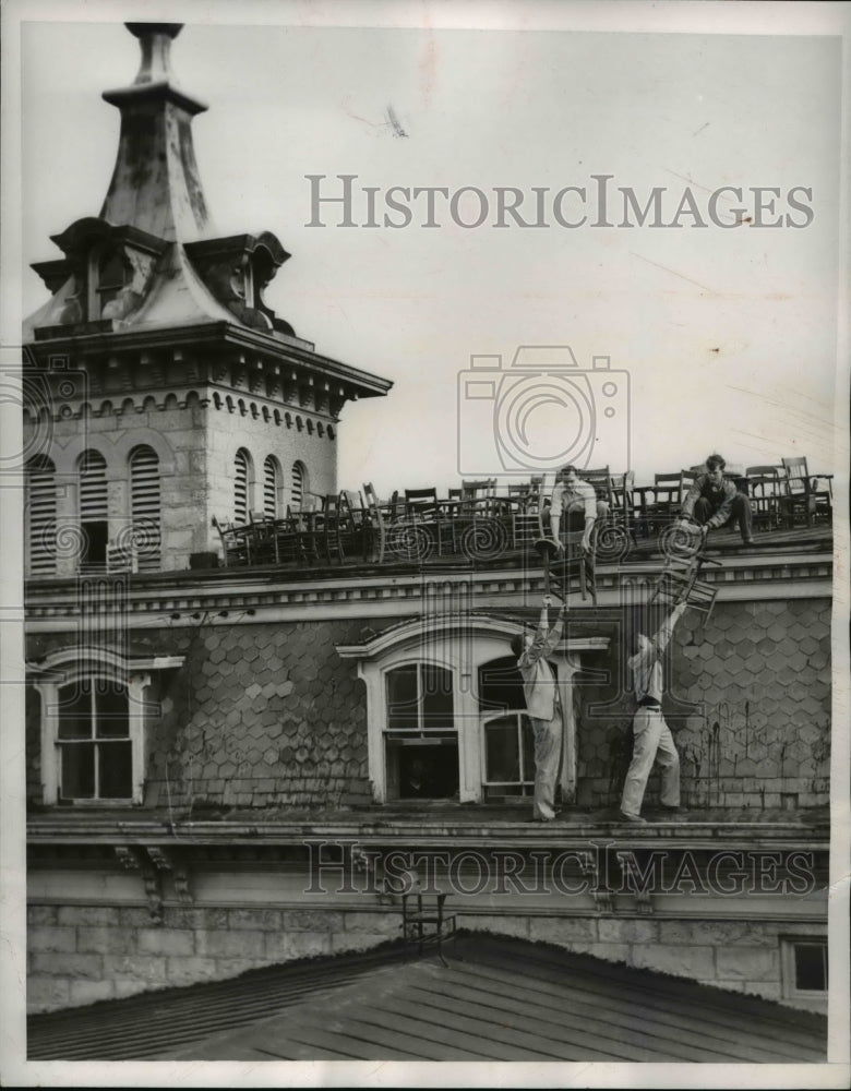 1952 Press Photo School Pranketers at Napeville Illinois