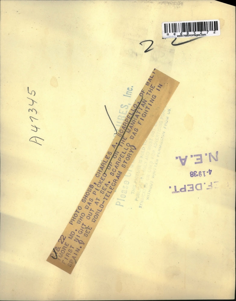 1938 Press Photo Charles A. Scarpello, Baltimore MD, Fighting in Spain