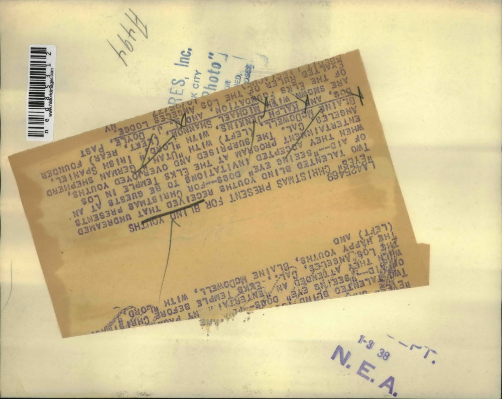 1937 Press Photo Blaine McDowell Ralph Jenkins M Shannon with Seeing Eye Dogs