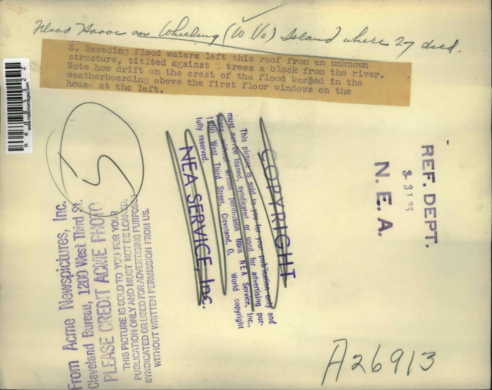 1936 Press Photo Wheeling West Virginia floods where 27 died - ned85322