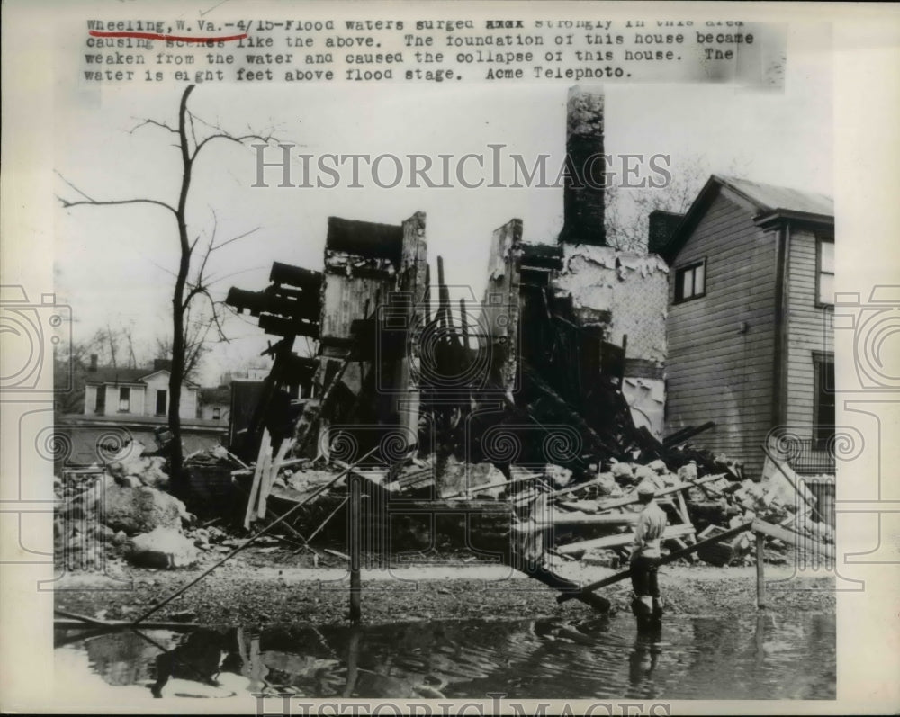 1948 Press Photo Wheeling West Virginia, floods