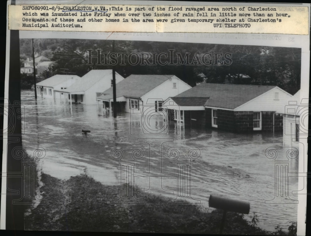 1958 Press Photo Charleston West Virginia Floods in Kanawha County - ned85336