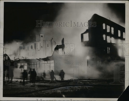 1934 Press Photo Hotel Fire