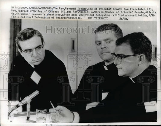 1968 Press Photo Rev. Raymond Decker,Rev.Patrick O'Malley,and Rev,Michael Morris