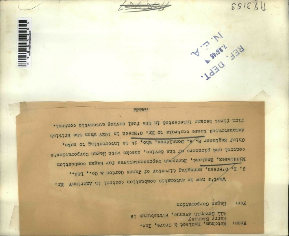 1946 Press Photo J.E. O'Breen, James Gordon & Co. and R.R. Donaldson,Hagan Corp.