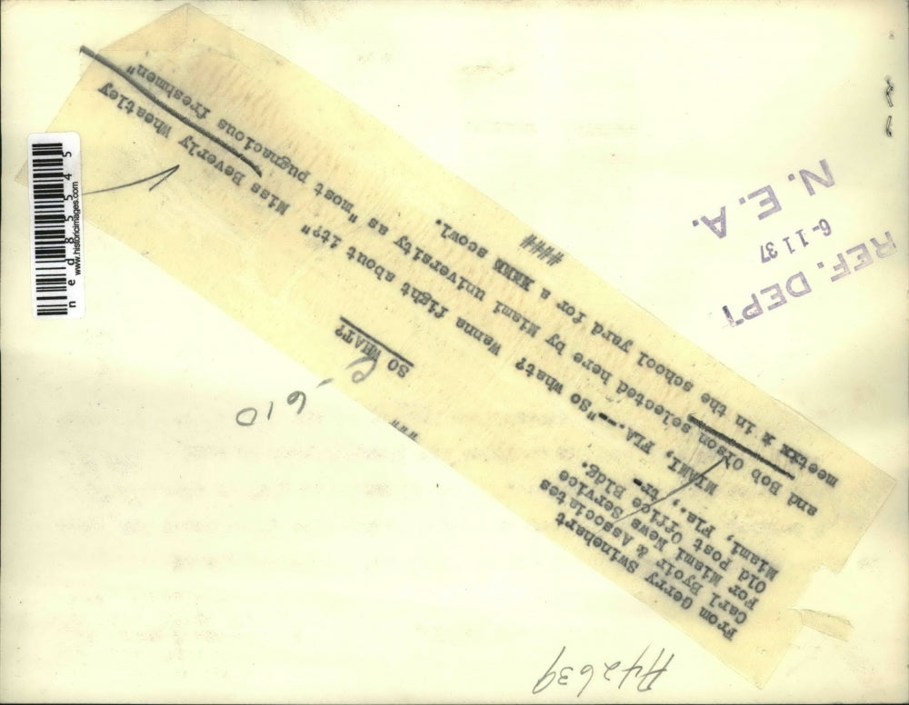 1937 Press Photo Miss Beverly Wheatly and Bos Olson of Miami University