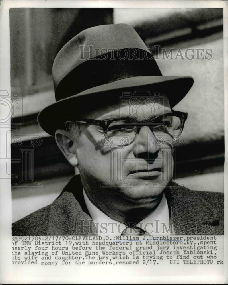 1970 Press Photo William J. Turnblazer President of UMW District 19