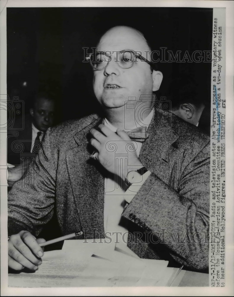 1952 Press Photo Abe Burrows Appears As A Voluntary Witness