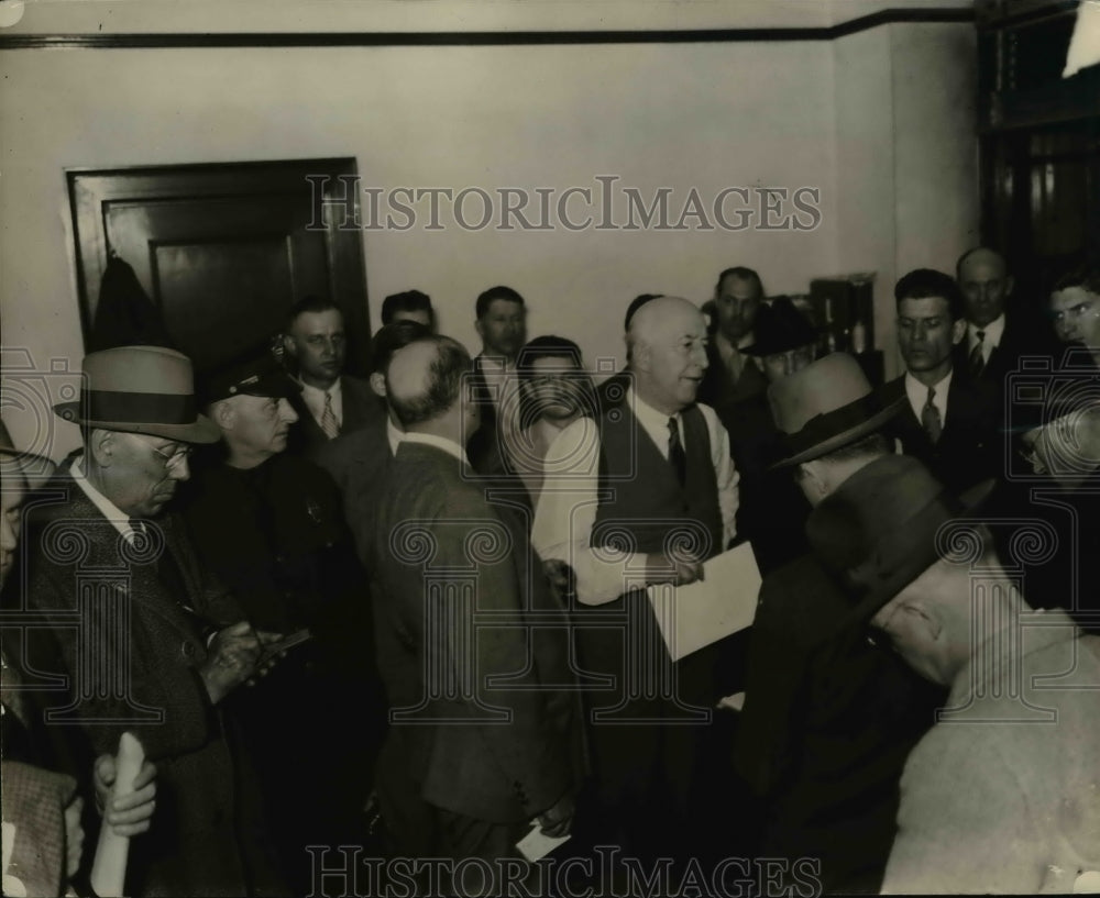 1935 Press Photo Thomas J. Williams, Edward F. McGrady, Fred Schwake