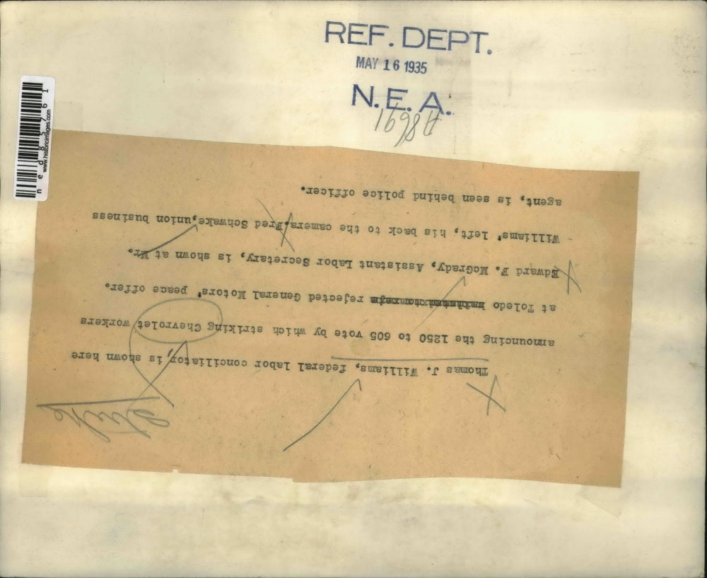 1935 Press Photo Thomas J. Williams, Edward F. McGrady, Fred Schwake