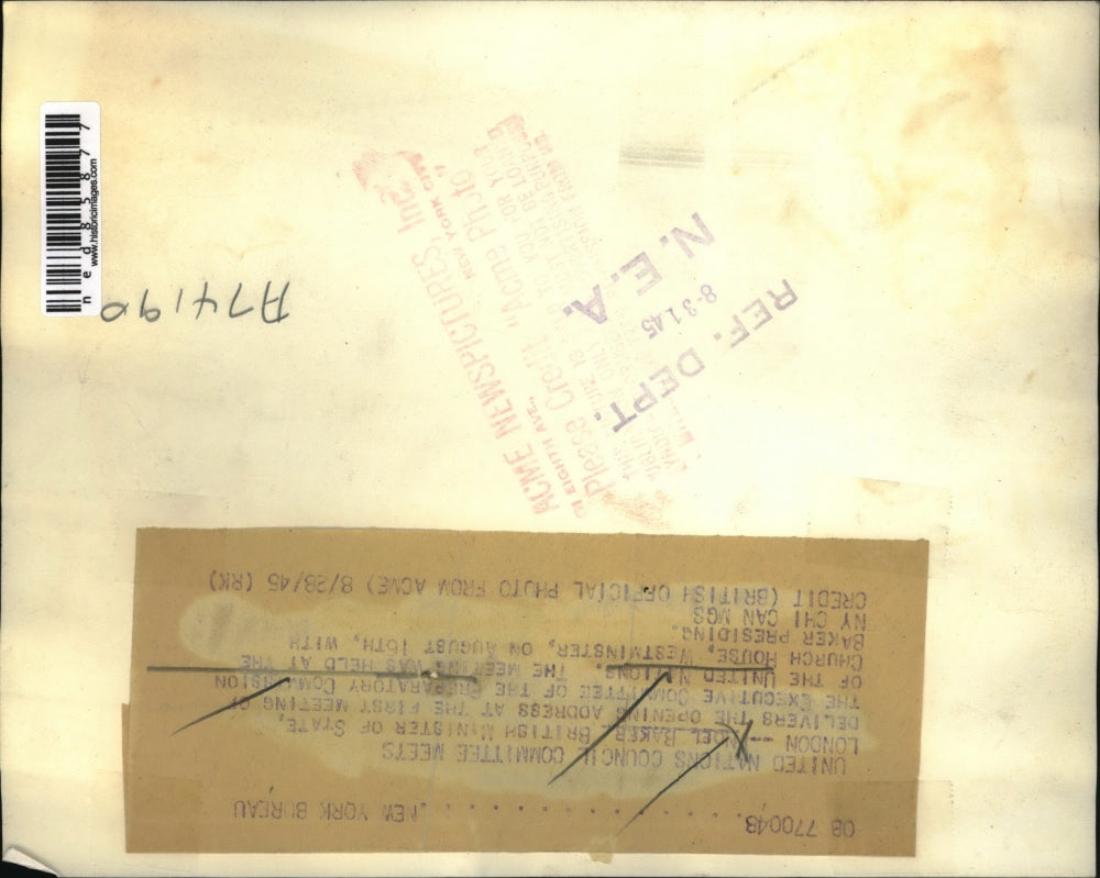 1946 Press Photo Noel Baker British Minister at the Preparatory Commission of UN