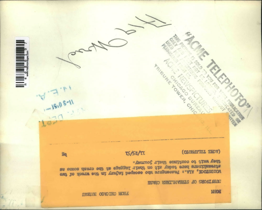 1951 Press Photo Passengers survive the wreck of two streamliners.