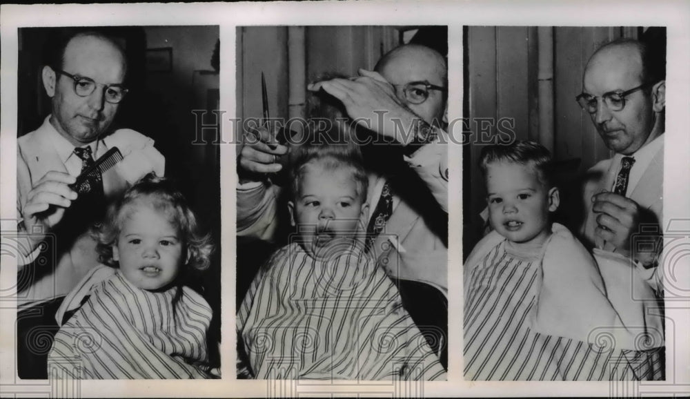 1951 Press Photo Child's First Haircut