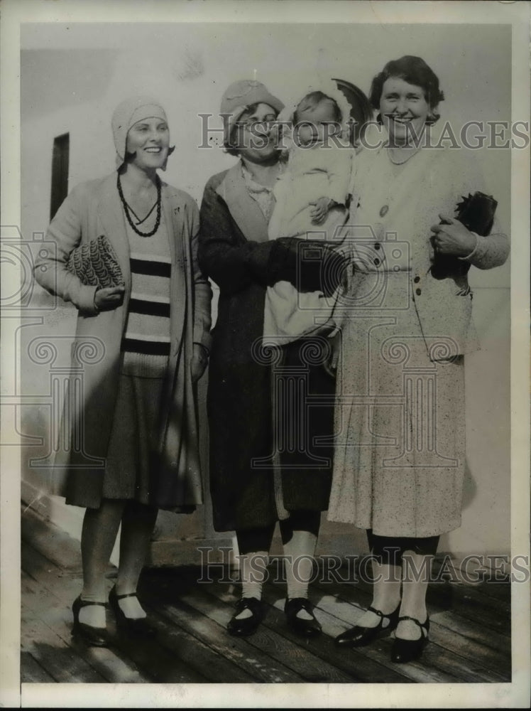 1931 Press Photo Nicaraguan refugees Mrs Taylor, M Baxter & baby, E Benson
