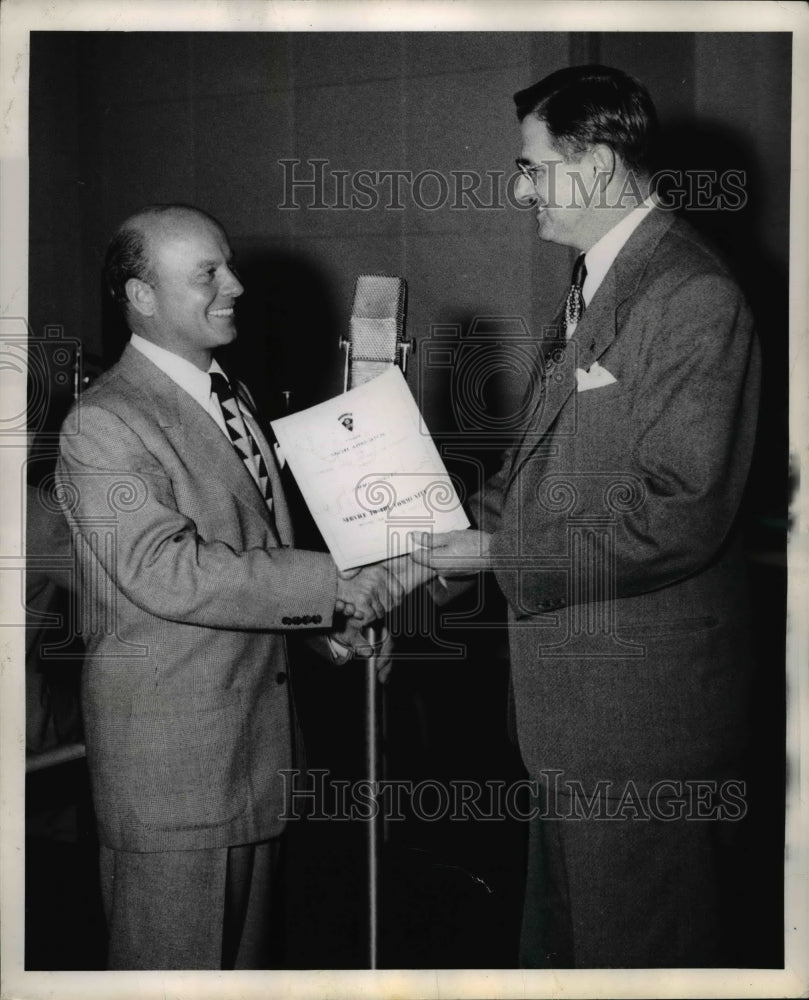 1948 Press Photo Jimmy ?? & John tx Miles Jr at a radio station - ned86277