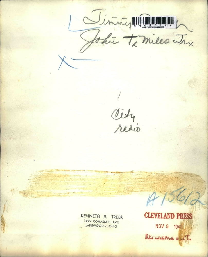 1948 Press Photo Jimmy ?? & John tx Miles Jr at a radio station - ned86277