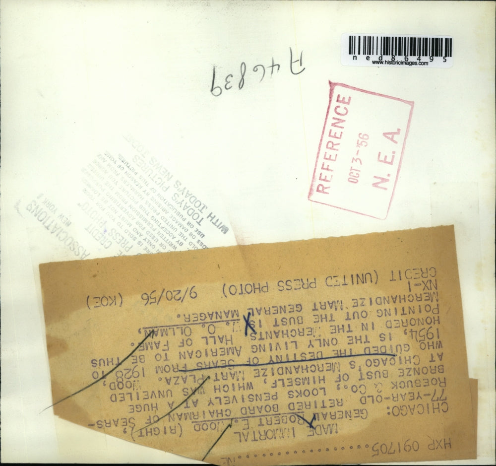 1956 Press Photo General Robert E. Wood and W.O. Ollman