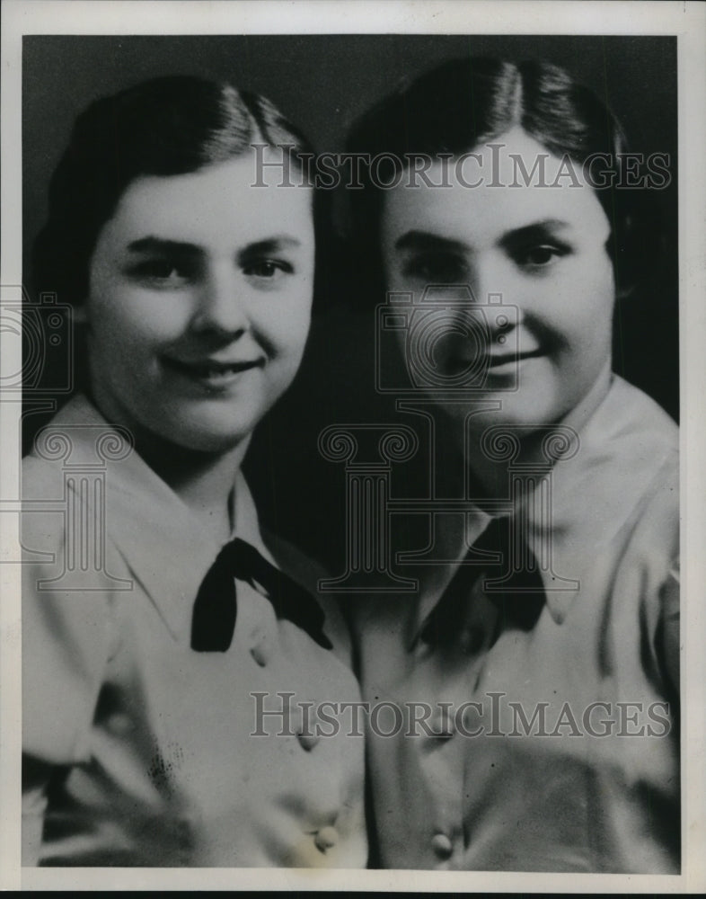 1939 Press Photo Twins Bernice and Eunice Williams, shootout victims