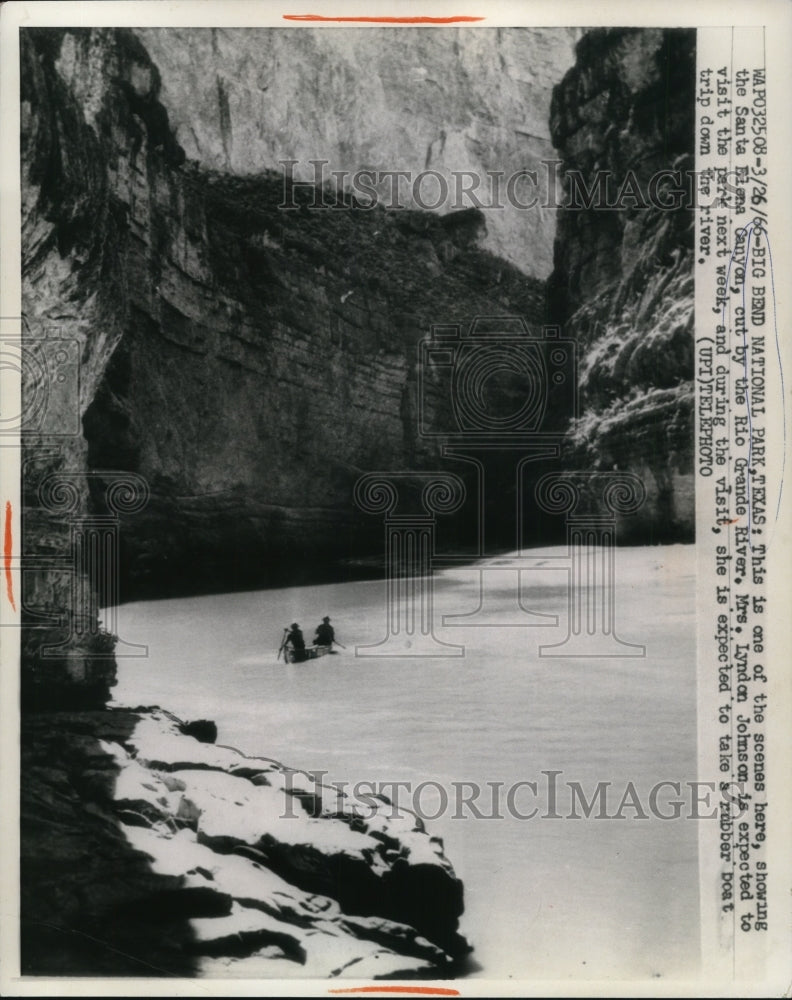 1966 Press Photo Santa Elena Canyon, cut by the Rio Grande River