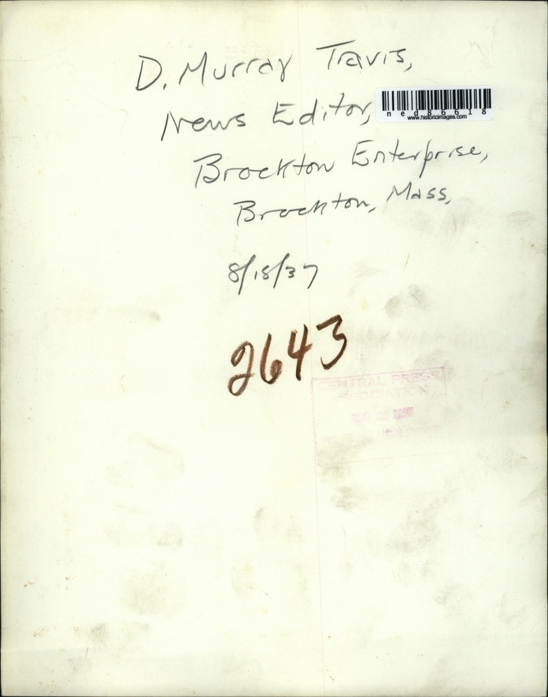 1937 Press Photo of D. Murray Travis News Editor Brockton Enterprise.