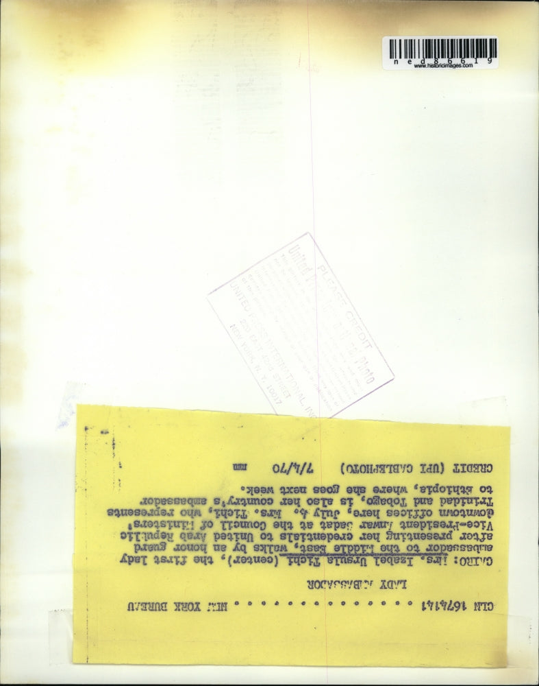 1973 Press Photo of Mrs. Izabel Ursala Tichi. First Lady to the Ambassador of th