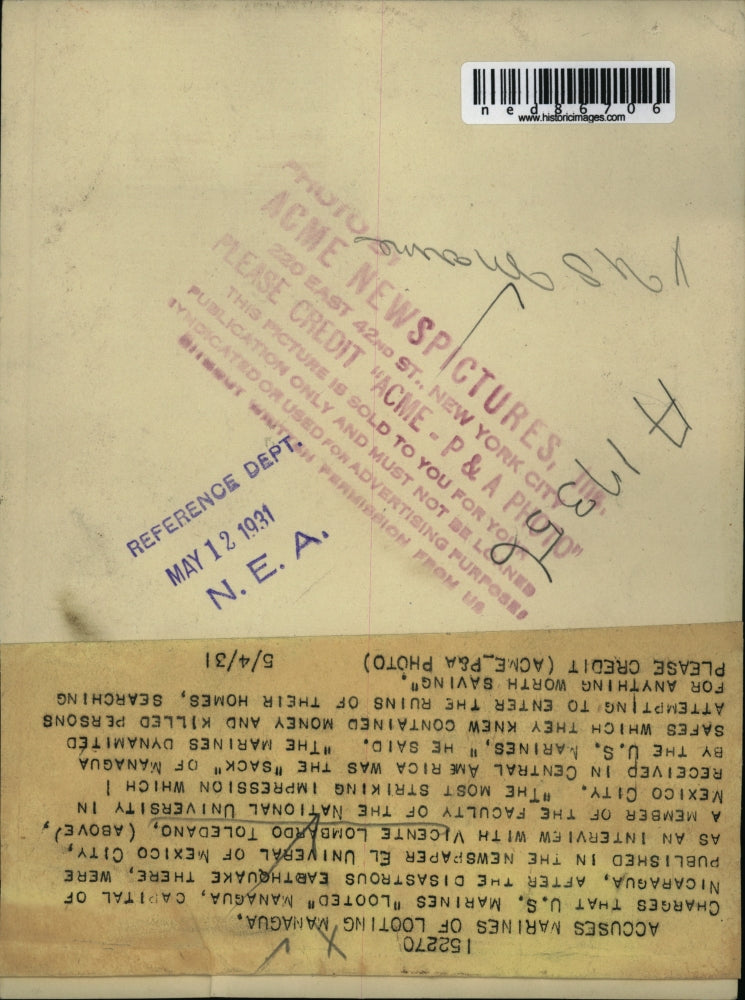 1931 Press Photo Vicente Lombardo Toledano, faculty in the National University