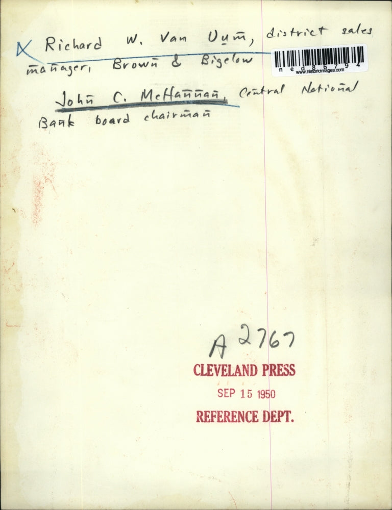 1950 Press Photo Richard W. Van Vum and John C McHannan for a charity