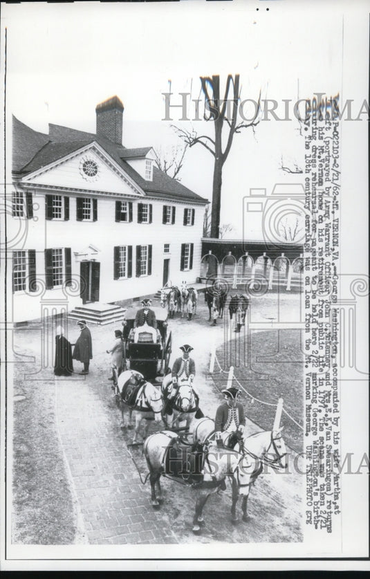 1962 Press Photo of dramatic representation of Washington return to Mt. Vernon
