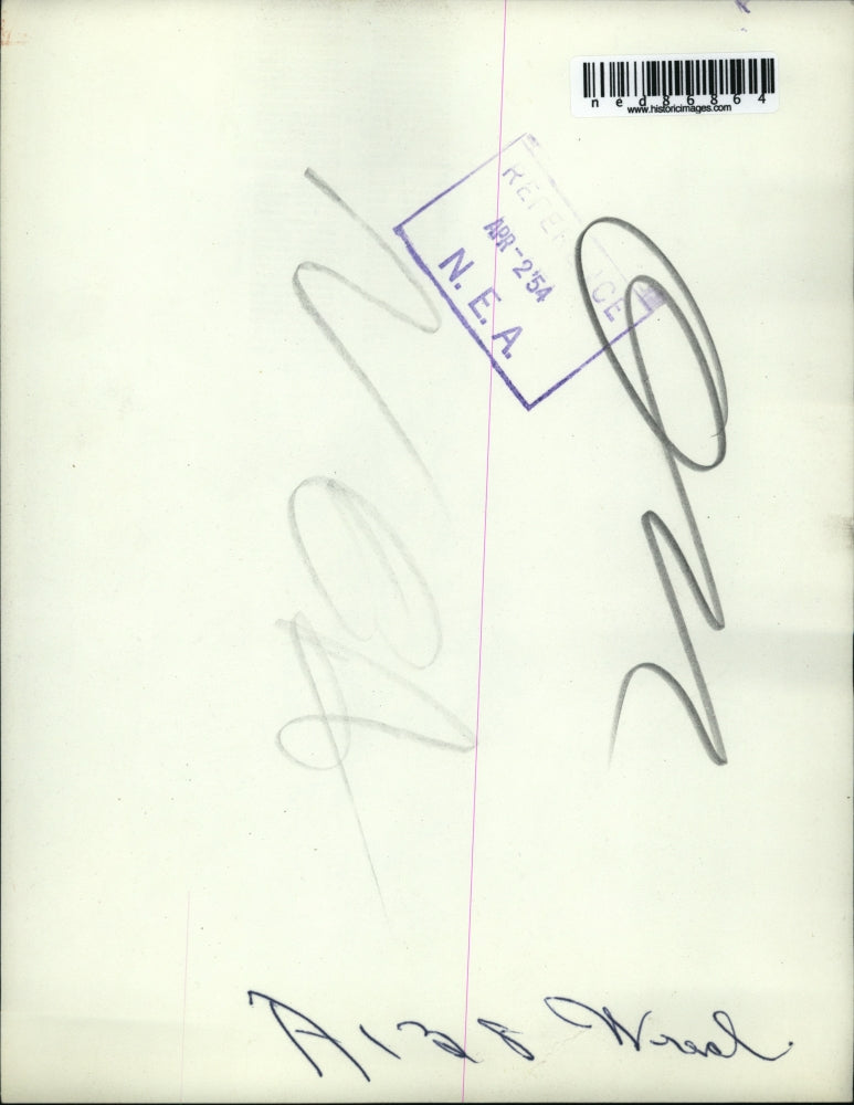 1954 Press Photo Car missed curve and ended at a casket factory