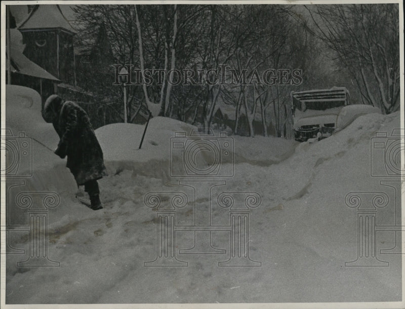 Load image into Gallery viewer, 1937 Press Photo Snowstorm aftermath in Buffalo, New York
