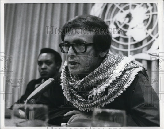 1970 Press Photo Committee Chairman Lars Thalen speech at the United Nations