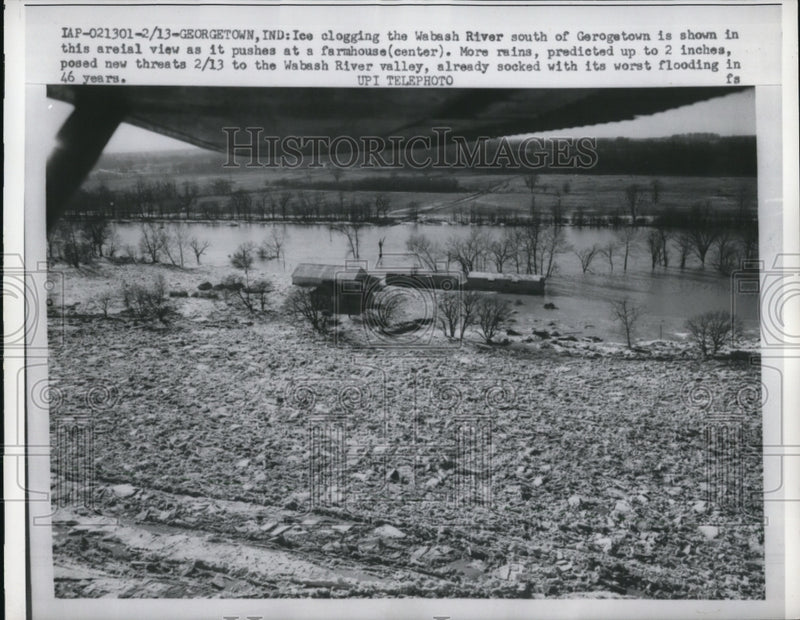 Load image into Gallery viewer, 1959 Press Photo Ice Clogging the Wabash River in Georgetown
