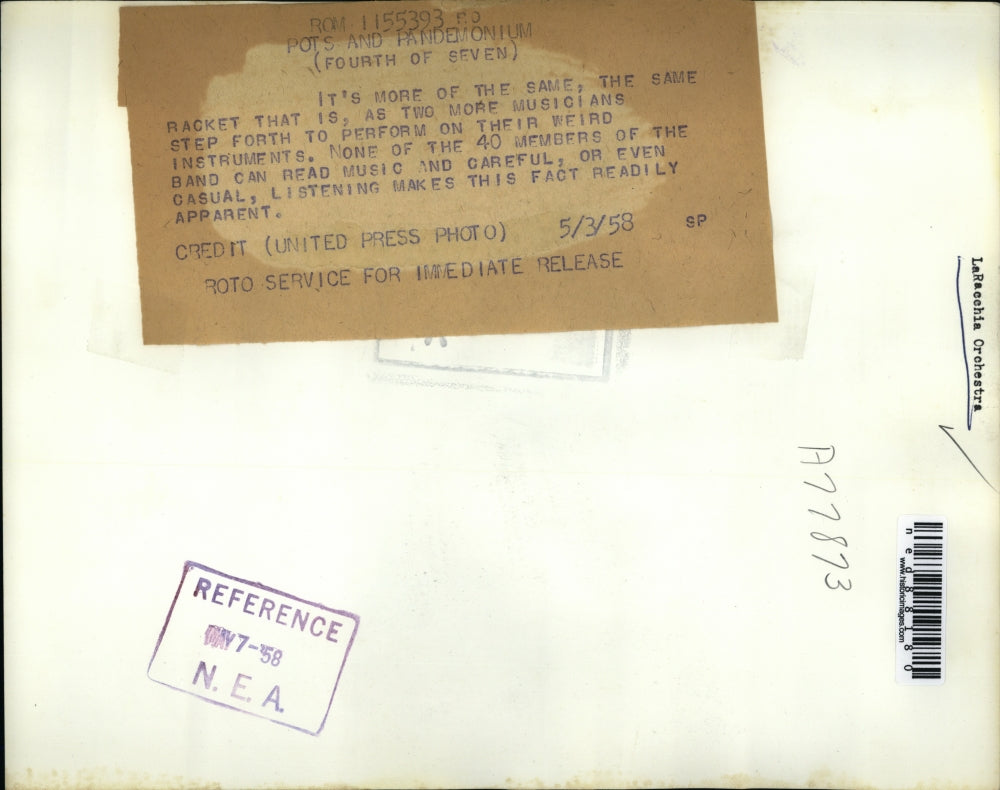 1958 Press Photo of a pots and pandemonium band.