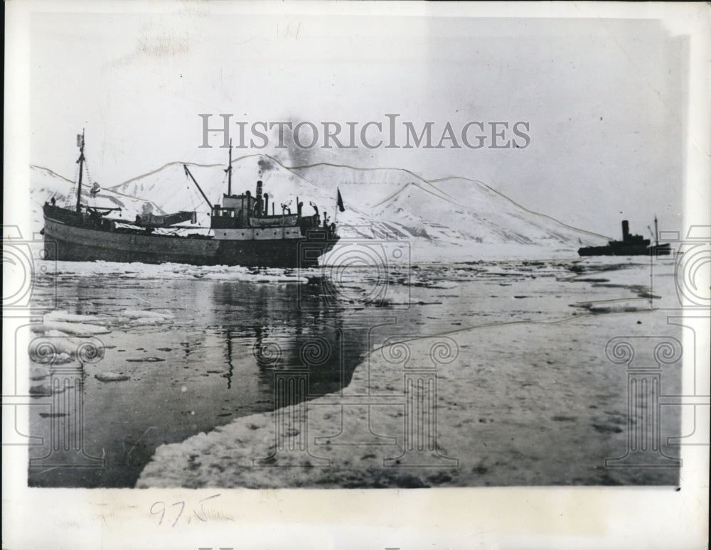 1941 Press Photo of the Harbor at Spitzbergen that was raided by the allies to