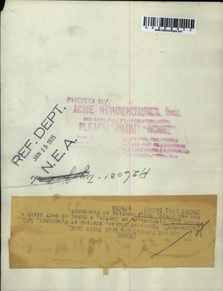 1935 Press Photo Needashseh, a Penorscot India, and E.G. Fitzgerald of Boston