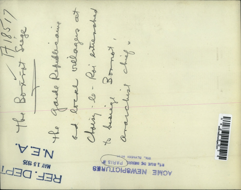 1935 Press Photo The Borrot Siege