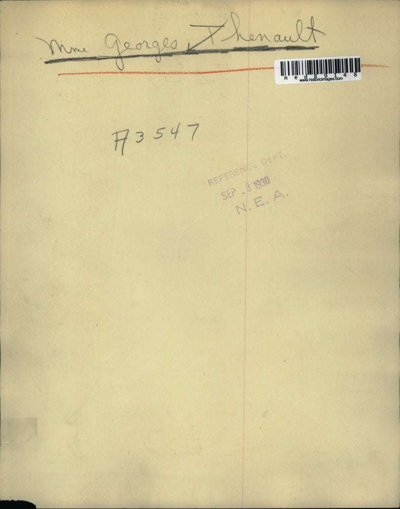 1930 Press Photo Miss Georges Thenault