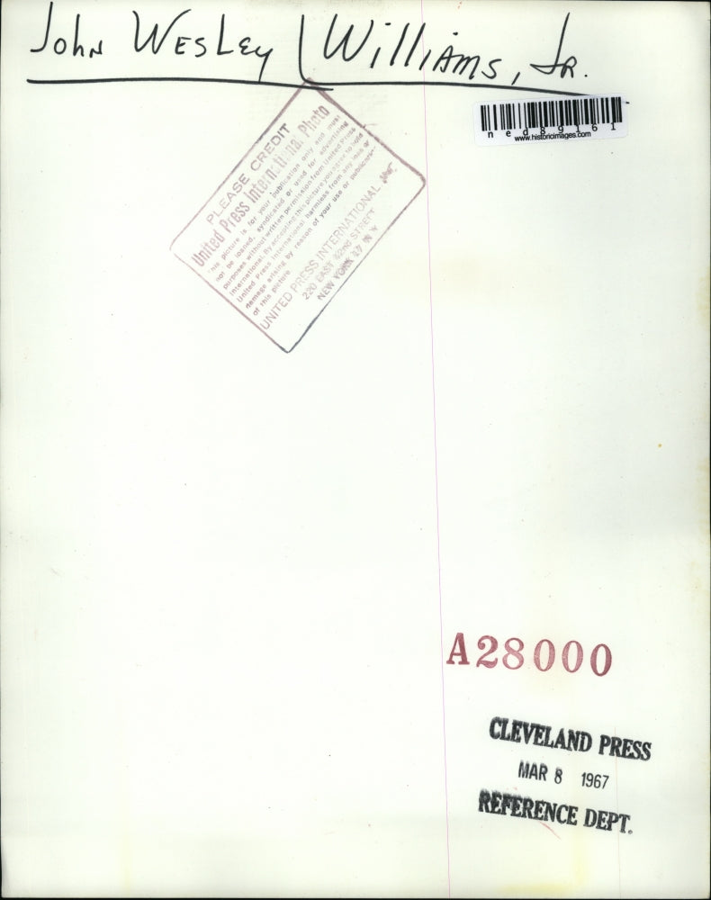 1967 Press Photo John Wesley Willias,was charged of style slaying 2 teenage boys