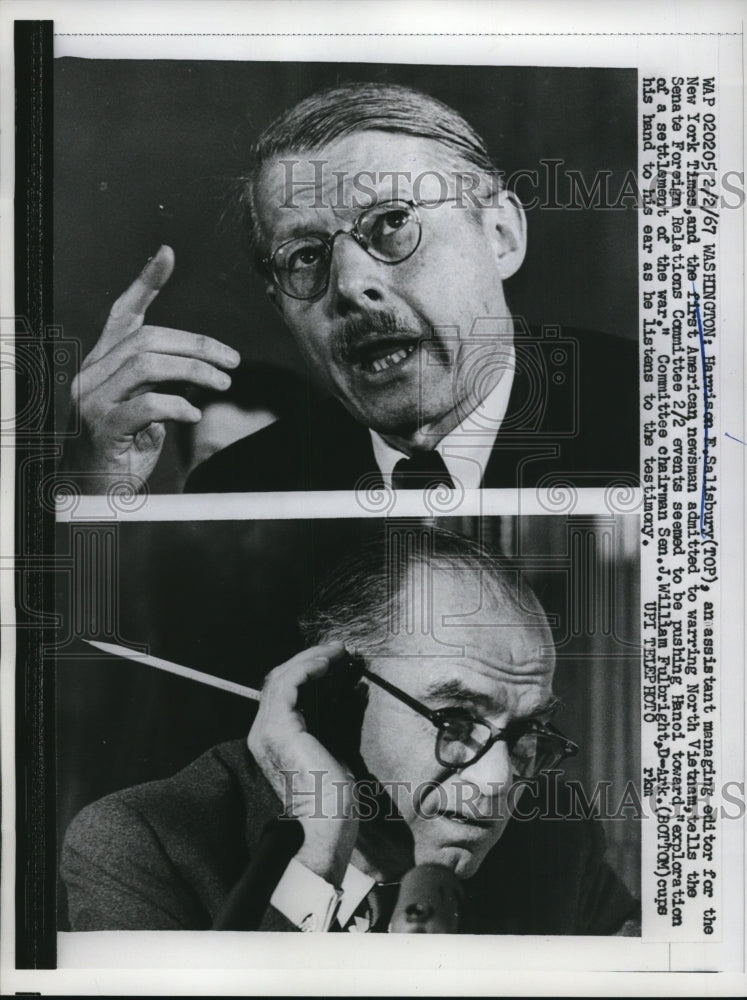 Load image into Gallery viewer, 1967 Press Photo of (top) Harrison F. Salisbury assistant managing editor for

