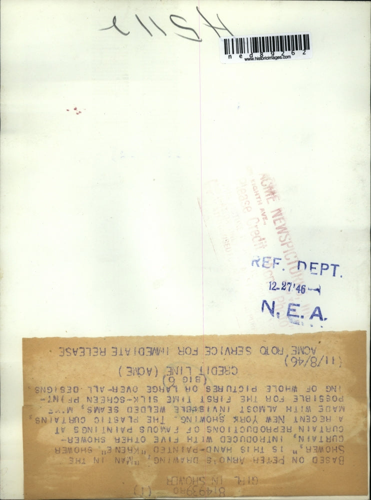 1946 Press Photo of an advertisement for shower curtains.