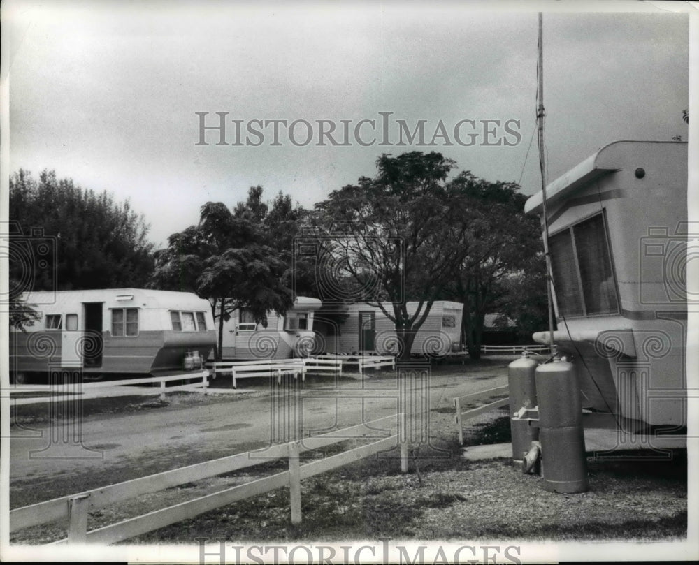 1961 Press Photo A typical trailer site in San Antonio,Texas- Historic Images