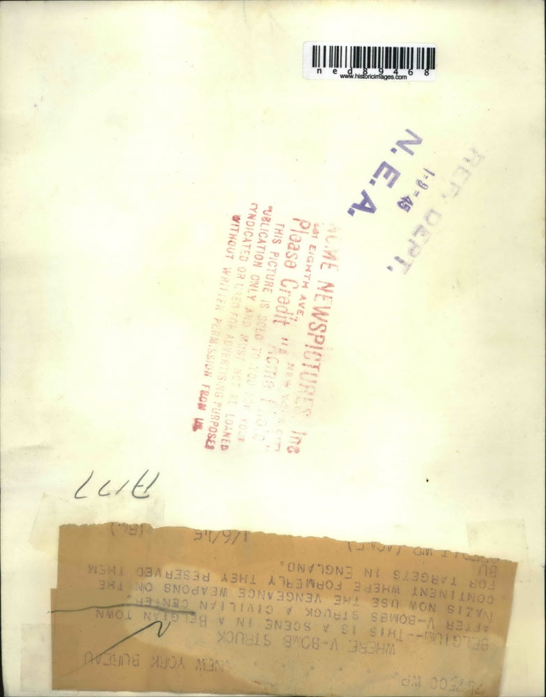 1945 Press Photo Belgian town after the V-Bomb struck a civilian center