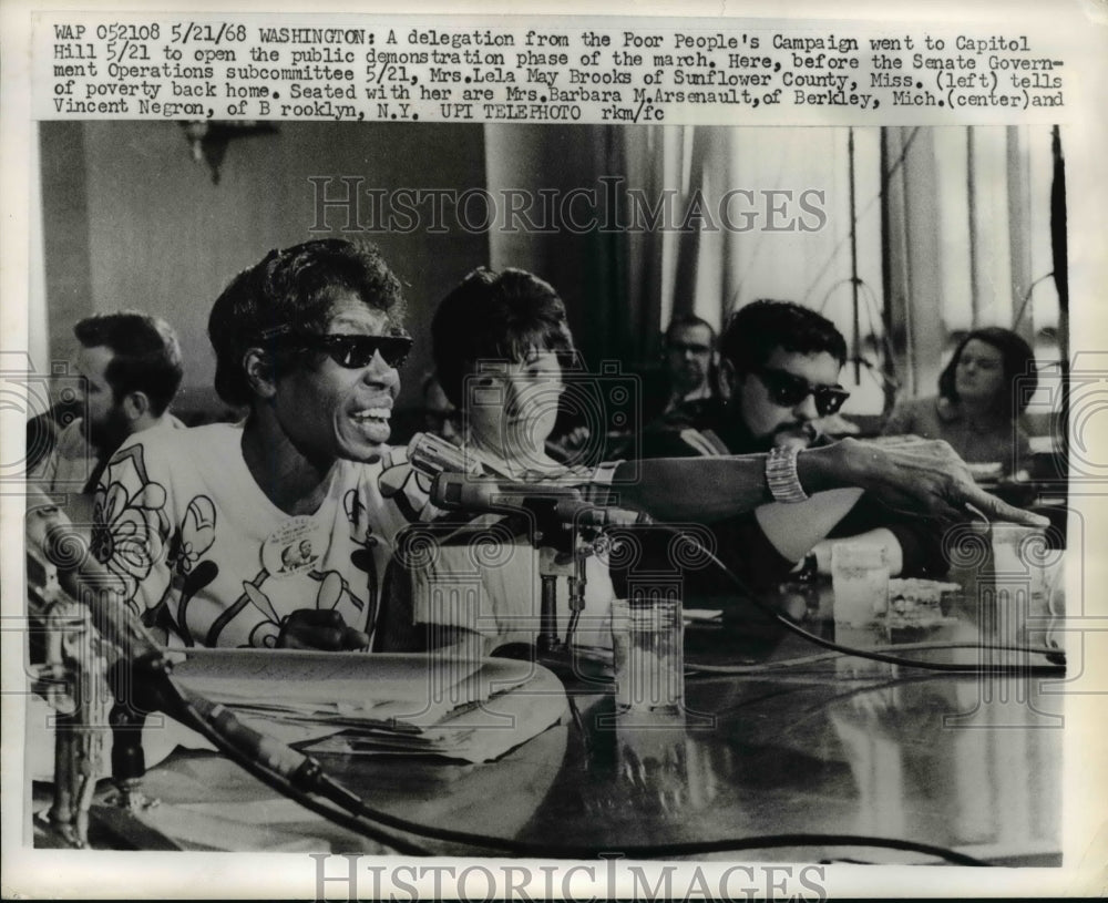 1968 Press Photo Mrs.Lela May Brooks,Mrs. Barbara Arsenault and Vincent Negron