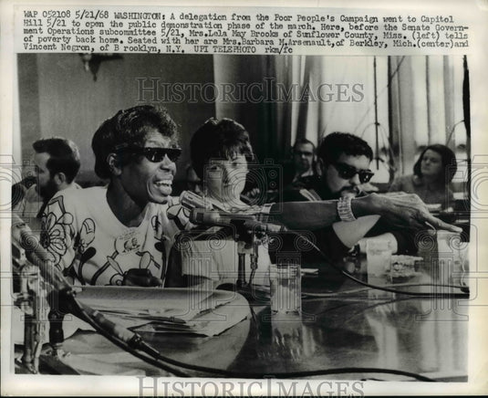 1968 Press Photo Mrs.Lela May Brooks,Mrs. Barbara Arsenault and Vincent Negron
